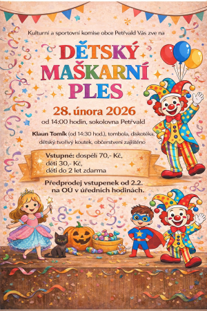 maškarní ples pro děti
